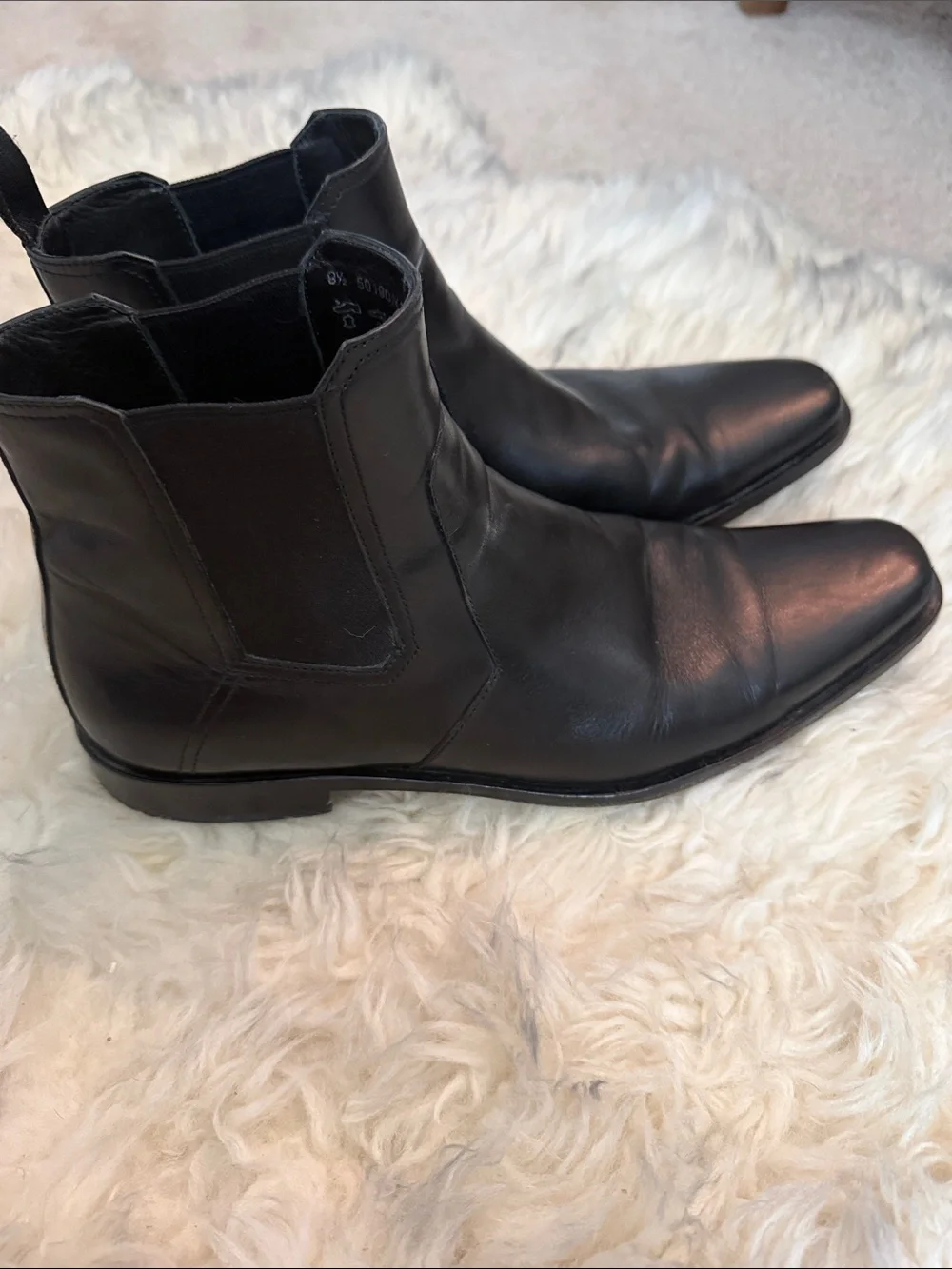 Men's Black Leather Boss  Chelsea Boots - Sleek Slip-On Dress Boots